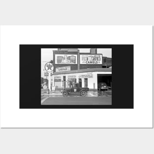 Indian Trails Garage, 1940. Vintage Photo Posters and Art